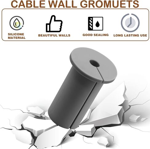 4Pcs Wall Cable Pass Through Cable Grommets, Silicone Cable Grommets Holes Sleeve Pass Through Wall, Wall Grommets for Cables Home Industry Furniture Wire Compatible with Starlink Accessories in Saudi Arabia