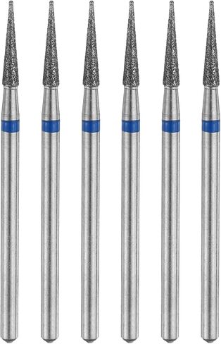 HARFINGTON 6pcs 120-140 Grits Diamond Grinding Bit 3mm Tapered Head 2.35mm Shank 7mm Length Stone Sanding Drill Bits Rotary Tool for Ceramic Glass Nails Grinding Polishing in Saudi Arabia