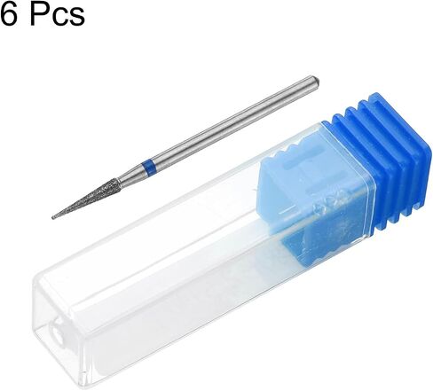 HARFINGTON 6pcs 120-140 Grits Diamond Grinding Bit 3mm Tapered Head 2.35mm Shank 7mm Length Stone Sanding Drill Bits Rotary Tool for Ceramic Glass Nails Grinding Polishing in Saudi Arabia