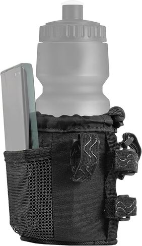 Versatile Bike Cup Holder, Water Bottle Holder Attach to roll Bars or Handlebars with mesh Pockets, Sticky Straps, Ideal for UTVs, wheelchairs, Scooters, Bikes, and More. (Green, M) in Saudi Arabia