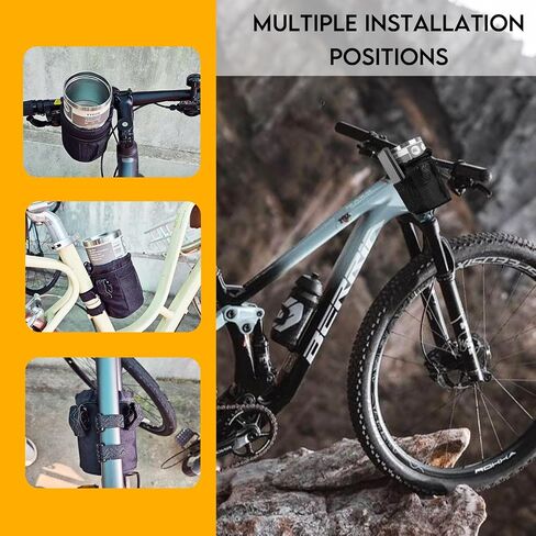 Versatile Bike Cup Holder, Water Bottle Holder Attach to roll Bars or Handlebars with mesh Pockets, Sticky Straps, Ideal for UTVs, wheelchairs, Scooters, Bikes, and More. (Green, M) in Saudi Arabia
