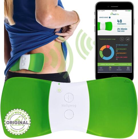 WiTouch Pro TENS Unit for Back Pain Relief & Recovery, Wireless, Wearable Muscle Stimulator, Made in USA, Gel Pads Included in Saudi Arabia