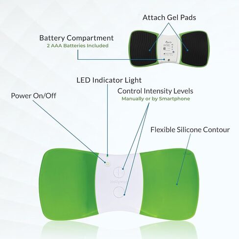 WiTouch Pro TENS Unit for Back Pain Relief & Recovery, Wireless, Wearable Muscle Stimulator, Made in USA, Gel Pads Included in Saudi Arabia