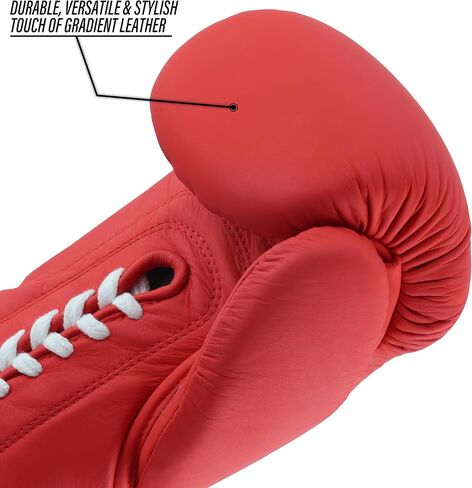 Authentic Series A2 Unisex Pro Lace-Up Boxing Gloves - Genuine Cowhide Leather | Optimal for Boxing, MMA, Muay Thai, Kickboxing, Martial Arts Training & Sparring in Saudi Arabia