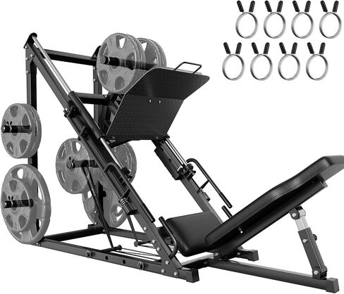 الساق Press Hack Squat Machine Combo ، 2 في آلة الضغط على الساقين لصالة الألعاب الرياضية المنزلية مع أنبوب خطي وأنابيب فولاذية صلبة ، وأسفل معدات التدريب على قوة الجسم للربو ، أوتار الركبة ، والملل ، والعجول in Kuwait