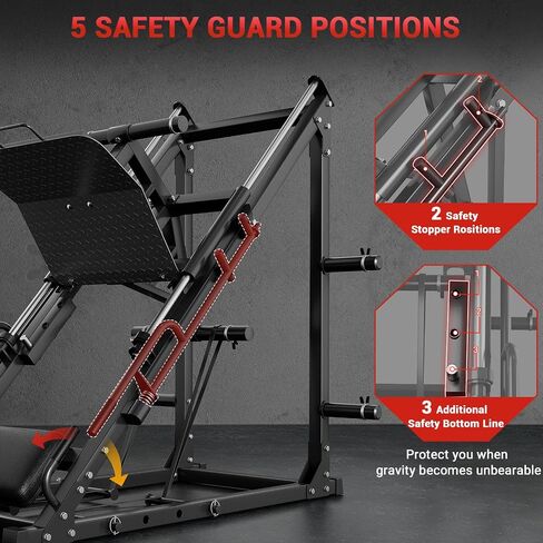 الساق Press Hack Squat Machine Combo ، 2 في آلة الضغط على الساقين لصالة الألعاب الرياضية المنزلية مع أنبوب خطي وأنابيب فولاذية صلبة ، وأسفل معدات التدريب على قوة الجسم للربو ، أوتار الركبة ، والملل ، والعجول in Kuwait