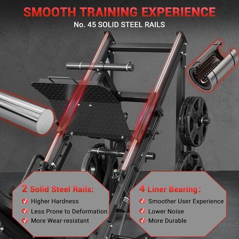الساق Press Hack Squat Machine Combo ، 2 في آلة الضغط على الساقين لصالة الألعاب الرياضية المنزلية مع أنبوب خطي وأنابيب فولاذية صلبة ، وأسفل معدات التدريب على قوة الجسم للربو ، أوتار الركبة ، والملل ، والعجول in Kuwait