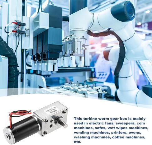 MECCANIXITY DC 12V 120 RPM Reversible Worm Geared Motor Reducer Motor 8mm D Shape Shaft High Torque Gear Box Reduction Electric Motor for Sweepers, Printers, Ovens in Saudi Arabia