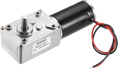MECCANIXITY DC 12V 120 RPM Reversible Worm Geared Motor Reducer Motor 8mm D Shape Shaft High Torque Gear Box Reduction Electric Motor for Sweepers, Printers, Ovens in Saudi Arabia