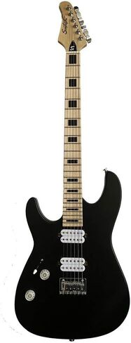 GoDpsMusic 6 String Sawtooth ST-M24 Electric Guitar, Right Handed Satin Black (ST-M24-SBK) in Saudi Arabia