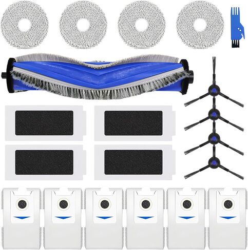 T30S Replacement Accessories Kit Compatible with ECOVACS DEEBOT T30S / T30S PRO / T30S AI /T30s Care Robot Vacuum, 1 Main Brushes, 6 Side Brushes, 6 Mop Cloth Pads, 4 HEPA Filters, 1 Cleaning Tool in Saudi Arabia