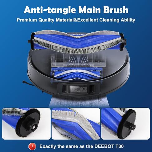 T30S Replacement Accessories Kit Compatible with ECOVACS DEEBOT T30S / T30S PRO / T30S AI /T30s Care Robot Vacuum, 1 Main Brushes, 6 Side Brushes, 6 Mop Cloth Pads, 4 HEPA Filters, 1 Cleaning Tool in Saudi Arabia