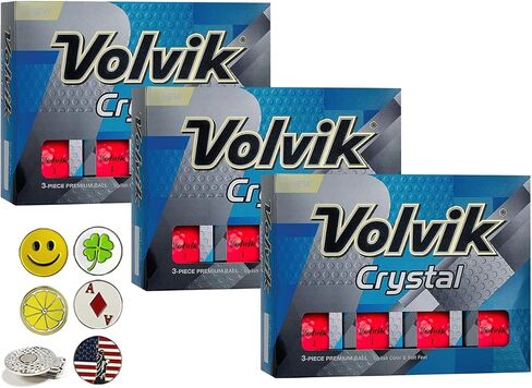 Volvik Crystal 3 قطع كرات غولف ألوان جولف 3 دزينة (36 كرة) مجموعة هدايا حزمة in Kuwait