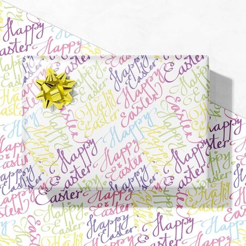 Giolniay Easter Bunny Wrapping ورقة للأطفال البالغين - لف هدايا العطلات مع تصميمات أرنب وزهور لعوب - 20 × 29 بوصة ، 6 أوراق مطوية لكل منها ، من السهل تخزينها in Kuwait