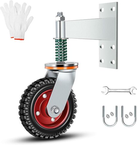 6 Inch Heavy Duty Fence Gate Wheel 500lb Capacity for Metal Tube Gates with 360 Degree Rotation Spring Loaded Caster Includes Screws and Screwdriver Durable Wheel for Smooth Gate Operation (Black) in Saudi Arabia