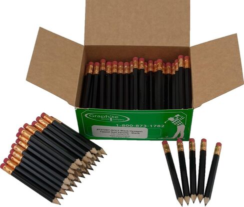 Graphite Pen & Pencil Company Red Hexagonal Golf Pencils (144 Count, Pre Sharpened, Non Toxic) in Kuwait