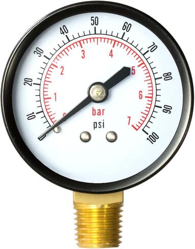 Aquatix Pro Pool Filter Pressure Gauge - Premium Spa/Pool/Aquarium Water Pressure Gauge, 2" Dial, 0-60 Psi, Bottom Mount 1/4", Compatible with Most Brands Such as Hayward, Pentair & Jandy in Saudi Arabia