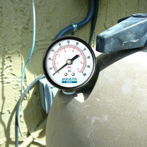 Aquatix Pro Pool Filter Pressure Gauge - Premium Spa/Pool/Aquarium Water Pressure Gauge, 2" Dial, 0-60 Psi, Bottom Mount 1/4", Compatible with Most Brands Such as Hayward, Pentair & Jandy in Saudi Arabia