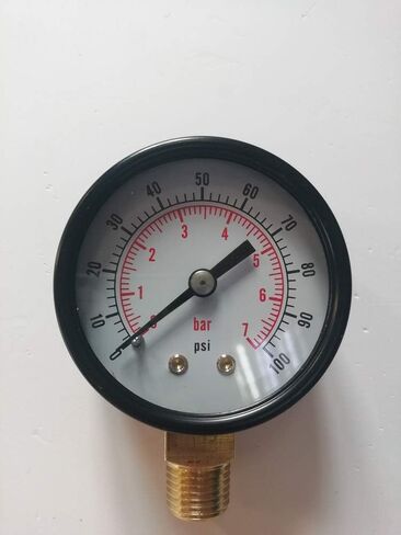 Aquatix Pro Pool Filter Pressure Gauge - Premium Spa/Pool/Aquarium Water Pressure Gauge, 2" Dial, 0-60 Psi, Bottom Mount 1/4", Compatible with Most Brands Such as Hayward, Pentair & Jandy in Saudi Arabia