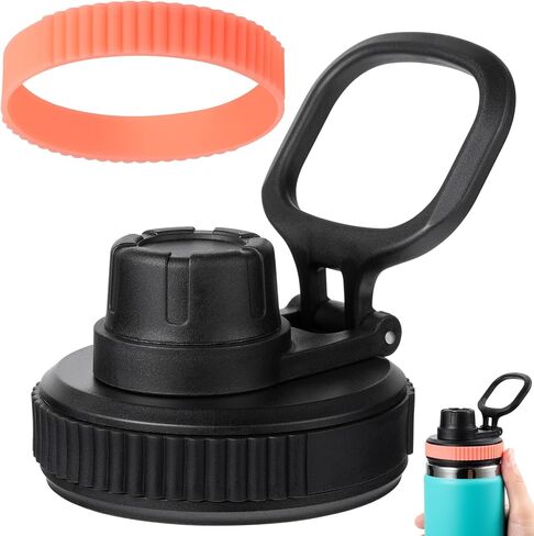 Lid for Hydro Flask Wide Mouth, Lids for Hydro Flask 1216 20 24 32 40 OZ Wide Mouth, Chug Lid Replacement Sport Cap for HydroFlask Wide Mouth Water Bottle, Top Accessories (Black) in Saudi Arabia