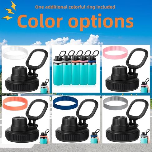 Lid for Hydro Flask Wide Mouth, Lids for Hydro Flask 1216 20 24 32 40 OZ Wide Mouth, Chug Lid Replacement Sport Cap for HydroFlask Wide Mouth Water Bottle, Top Accessories (Black) in Saudi Arabia