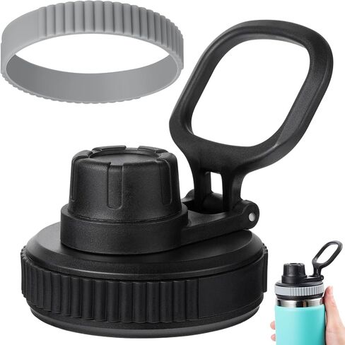 Lid for Hydro Flask Wide Mouth, Lids for Hydro Flask 1216 20 24 32 40 OZ Wide Mouth, Chug Lid Replacement Sport Cap for HydroFlask Wide Mouth Water Bottle, Top Accessories (Black) in Saudi Arabia