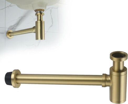 Chrome Round Bottle P-Trap 1 1/4 Adjustable Bathroom Basin Sink Waste Trap Drain Kit Adjustable Height Waste Trap Drain Tube Bottle P Trap Drain Kit in Saudi Arabia