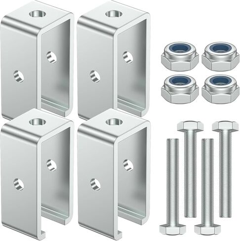 Channel Trolley Track Hanger Bracket for Strut Channel, 1-5/8" Intermediate Support Hanger Bracket for All 1-5/8" Channel Trolley Track (Silver 4 Pack) in Saudi Arabia