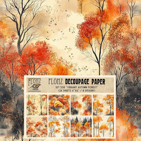 Decoupage Paper Pack (24 sheets 6"x6") Frosted Wilderness: Tranquil Winter Forest Scenes with Serene Snow-Covered Trees and Paths # Vintage Styled Paper for Craft and Scrapbooking in Kuwait
