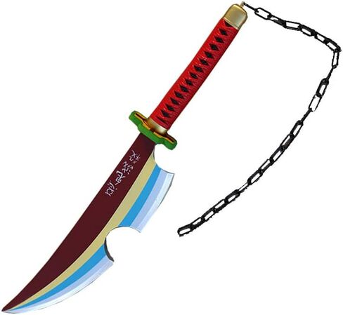 31 Inch Cosplay Anime Swords, Fantasy Foam Samurai Tengen Uzui Sword, Tanjiro Sword Demon Katana Blade Sword for Halloween Short Version in Kuwait