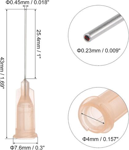 uxcell Industrial Blunt Tip Needle 27G 1 Inch Length with Luer Lock Screw Interface Connector, Dispensing Needle for Liquid Glue Gun, 60 Pcs (Transparent) in Saudi Arabia