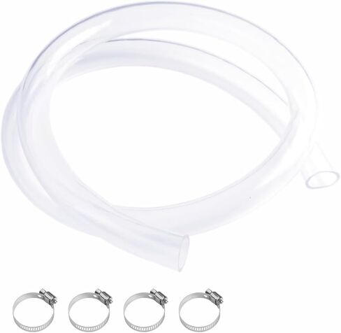 أنابيب PVC 1 "معرف × 1-1/4" OD - أنابيب فينيل شفافة بطول 10 أقدام مع 4 مشابك غير قابلة للصدأ، خرطوم PVC هجين منخفض الضغط، أنابيب بلاستيكية خفيفة الوزن لنقل زيت الهواء والماء in Kuwait