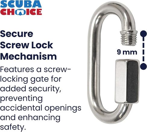 Snorkel Master Scuba Choice SS Snap Hook Carabiner Boat Marine Clip with Screw 25mm Opening, 16 cm, Gold in Saudi Arabia