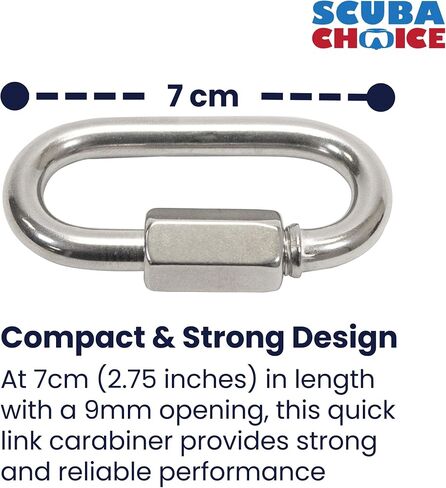Snorkel Master Scuba Choice SS Snap Hook Carabiner Boat Marine Clip with Screw 25mm Opening, 16 cm, Gold in Saudi Arabia