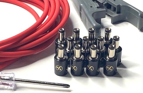 مجموعة DC Barrel DIY Standard DC ، 6 كابلات مخصصة لدواسات تأثيرات الجيتار (مجموعة الكابلات السوداء) in Kuwait