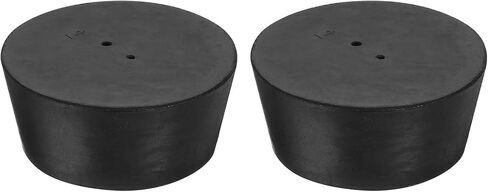 uxcell 2 Pcs 2-Hole Rubber Stopper, Tapered Lab Seal Tube Stopper Plug for Test Tube Flasks Glass Containers Industry and Laboratories, 27x23x25mm Black in Saudi Arabia