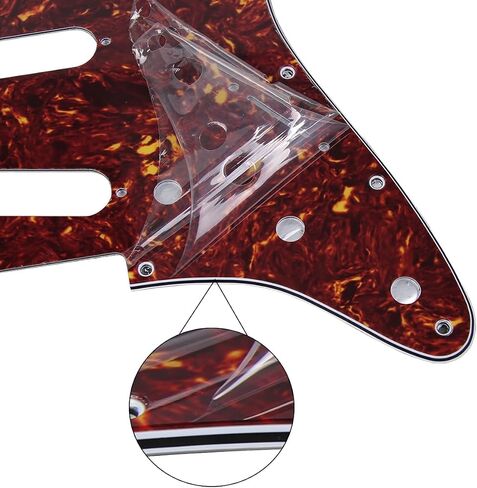 Fleor 11 Holes Style STY Pickguard SSS Guitar Pickguard Pick Guard Scrughplate مع مجموعة مسامير ، 3ply Mint Green in Kuwait