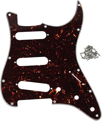 Fleor 11 Holes Style STY Pickguard SSS Guitar Pickguard Pick Guard Scrughplate مع مجموعة مسامير ، 3ply Mint Green in Kuwait