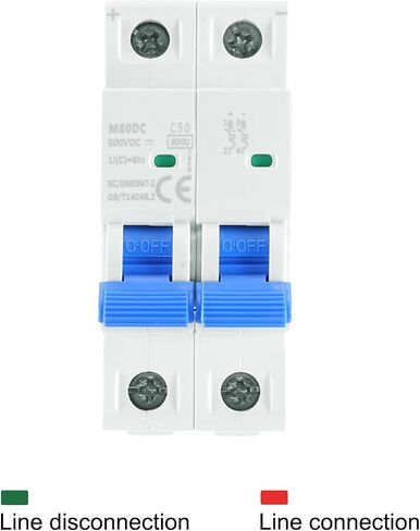 meccanixity 1pcs قاطع الدائرة المصغرة 2P 40A DC 500V M80DC DIN RAIL MATTE DISCHNECT RISTRING CIRCUIN in Saudi Arabia
