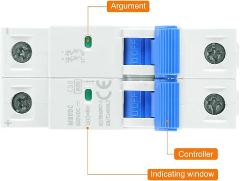 meccanixity 1pcs قاطع الدائرة المصغرة 2P 40A DC 500V M80DC DIN RAIL MATTE DISCHNECT RISTRING CIRCUIN in Saudi Arabia