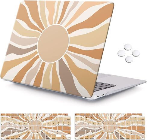 iCasso Compatible with MacBook Air 13 inch Case 2021-2018 Release A2337/A1932/A2179, Hard Shell Case Cover and Keyboard Cover Only for MacBook Air 13'' with Touch ID Retina Display(Leopard Pink) in Kuwait