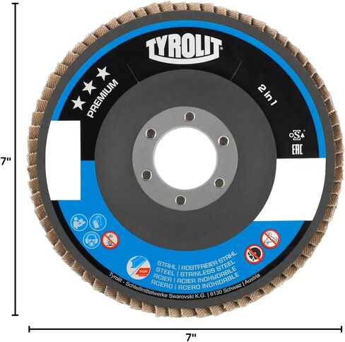 Flap Discs 4 1/2 for Angle Grinder - 2 in 1 Steel and Stainless Steel Flap Disc with Fiberglass Core - Grinding Disc Angle 0–15 Degrees - ZA80Q-B INOX Type 27-4 1/2 x ⅞ Inches - 10-Pack in Saudi Arabia