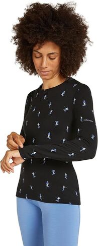 Icebreaker Women's Merino 200 Oasis Long Sleeve Crewe Snow Day in Saudi Arabia