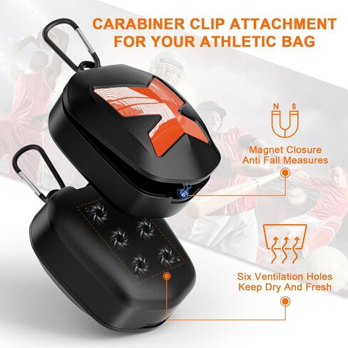 ARGOMAX Sports Mouth Guards Case, Compatible with Various Brands of Mouth Guards(Not Lip Guard), Universal Storage Case for Adult & Youth Sizes, Black+Green. in Kuwait