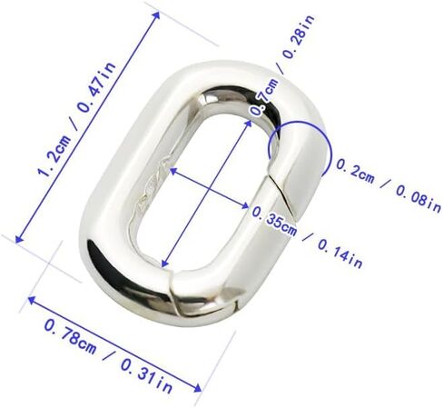 925 Sterling Silver Oval Spring Bail Clasp for Jewelry Making (S) in Kuwait