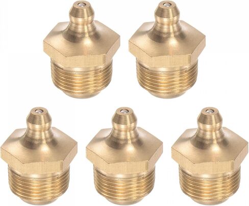 uxcell Brass Straight Grease Fitting M14 x 1.5mm Thread Hydraulic Grease Fitting Accessories, 5Pcs in Saudi Arabia