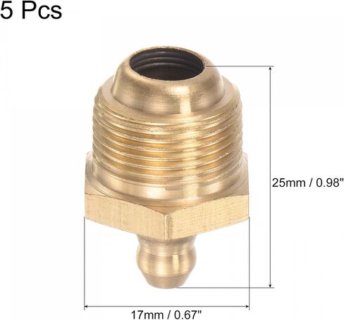 uxcell Brass Straight Grease Fitting M14 x 1.5mm Thread Hydraulic Grease Fitting Accessories, 5Pcs in Saudi Arabia