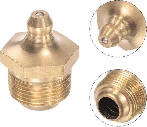 uxcell Brass Straight Grease Fitting M14 x 1.5mm Thread Hydraulic Grease Fitting Accessories, 5Pcs in Saudi Arabia