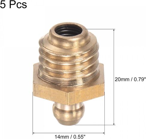 uxcell Brass Straight Grease Fitting M14 x 1.5mm Thread Hydraulic Grease Fitting Accessories, 5Pcs in Saudi Arabia