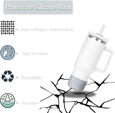 Chameleon Gradient Silicone Boots for Stanley Cup 20/30/40Oz, Anti-Slip Cup Bottom Protector Boot for 12-24oz Hydroflask Owala Tumblers Glitter Design Boot for Stanley Cup Accessories in Saudi Arabia